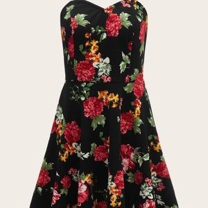 SHEIN Floral Print Flare Hem Tube Dress